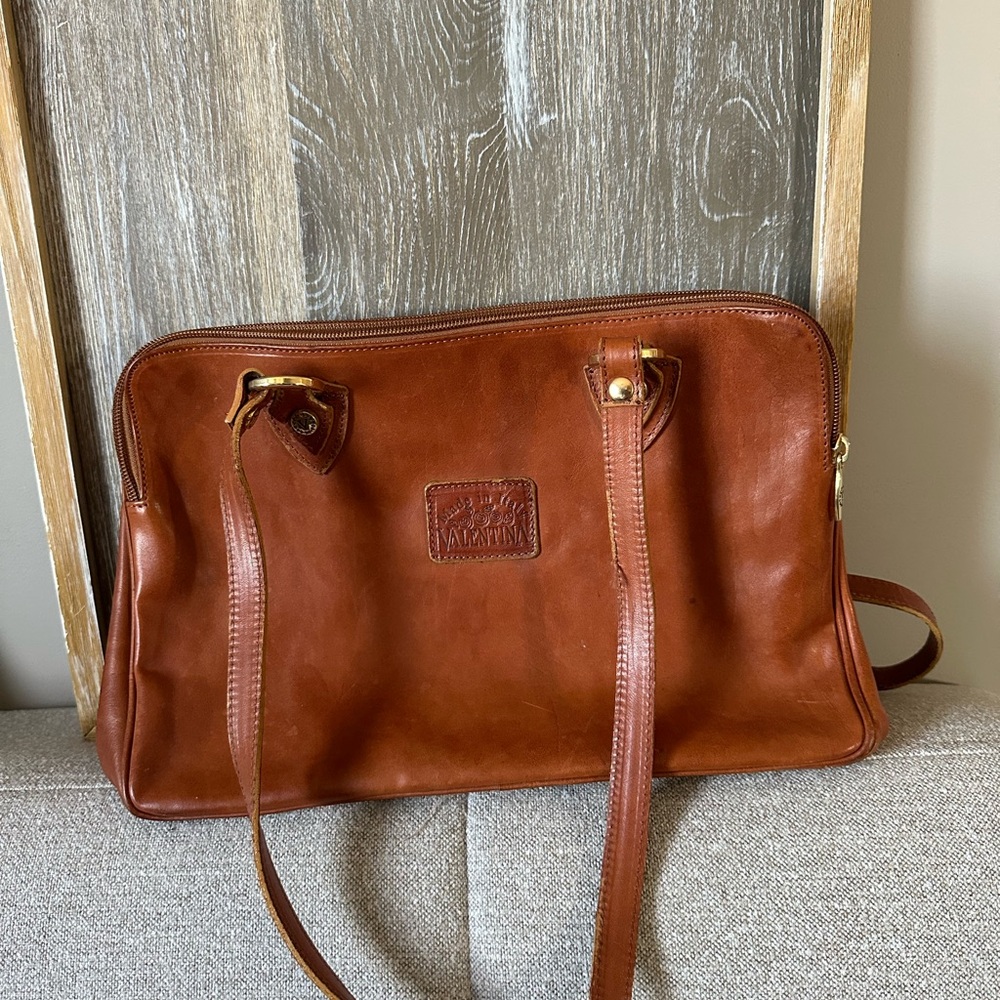 Valentina vintage  Brown Leather Tote Bag